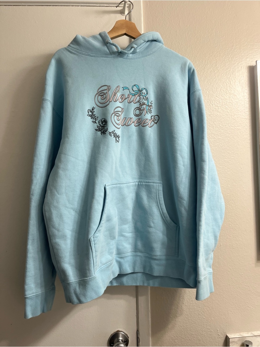 Light Blue 'Short & Sweet' Hooded Sweatshirt